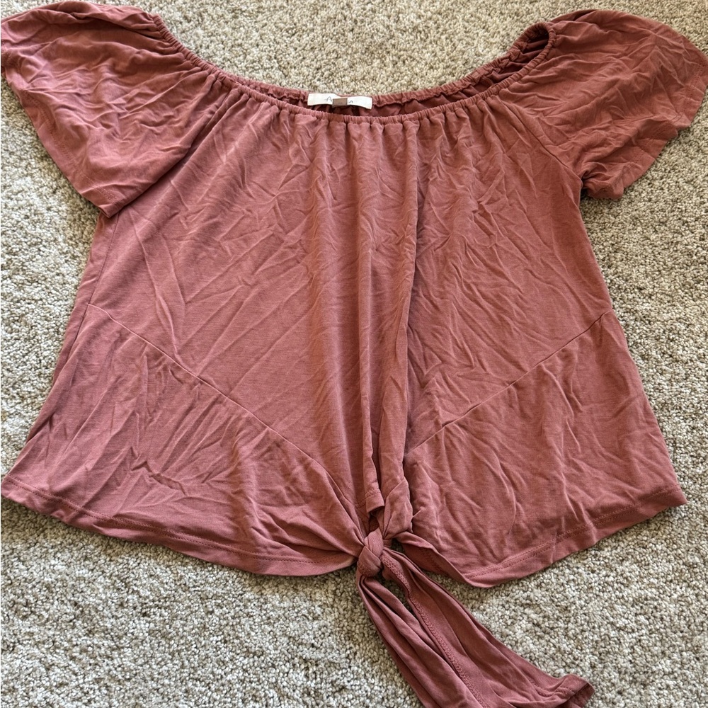 Women's Off-Shoulder Tie-Front Top